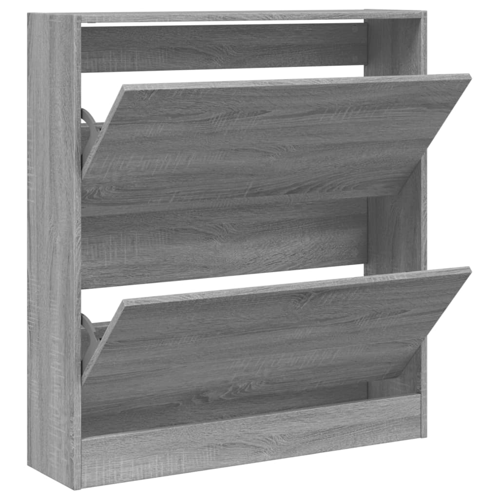 Vidaxl Shoe Cabinet 80x21x87,5 cm Property Wood Grey Sonoma Oak Color