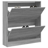 Gabinete de zapatos Vidaxl 80x21x87.5 cm de madera propiedad de madera de roble gris