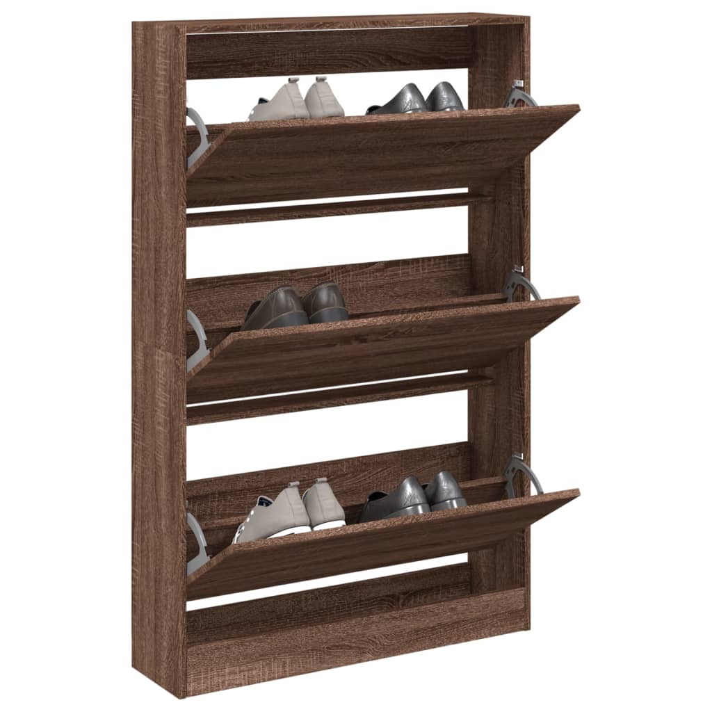 Armoire à chaussures Vidaxl 80x21x125.5 cm Couleur de chêne brun en bois produit