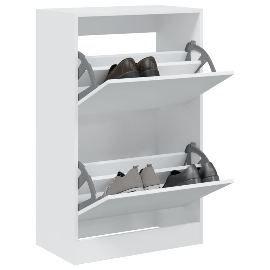 VidaXL shoe cabinet 60x34x96.5 cm processed wood white