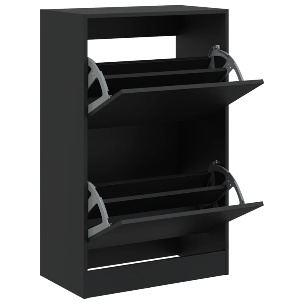 VidaXL Shoe cabinet 60x34x96.5 cm Properted Wood Black