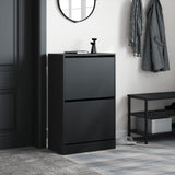 VidaXL Shoe cabinet 60x34x96.5 cm Properted Wood Black