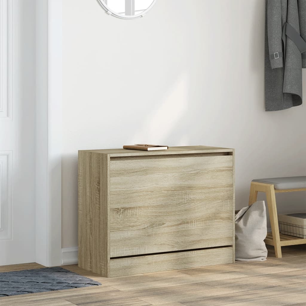 Vidaxl Schong Cabinet 80x34x63 cm Propertéiert Holz Sonoma oak faarweg