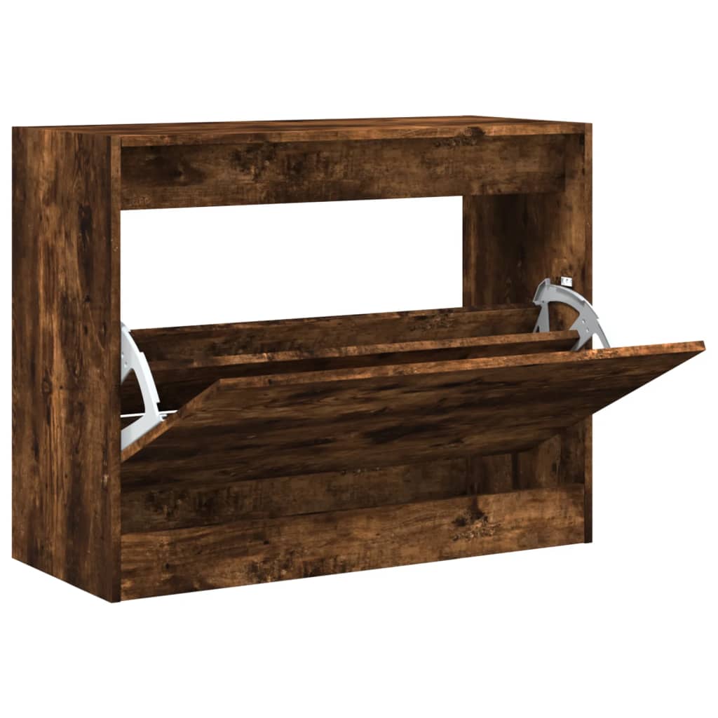 VidaXL shoe cabinet 80x34x63 cm Properted Wood Smoked Oak colored