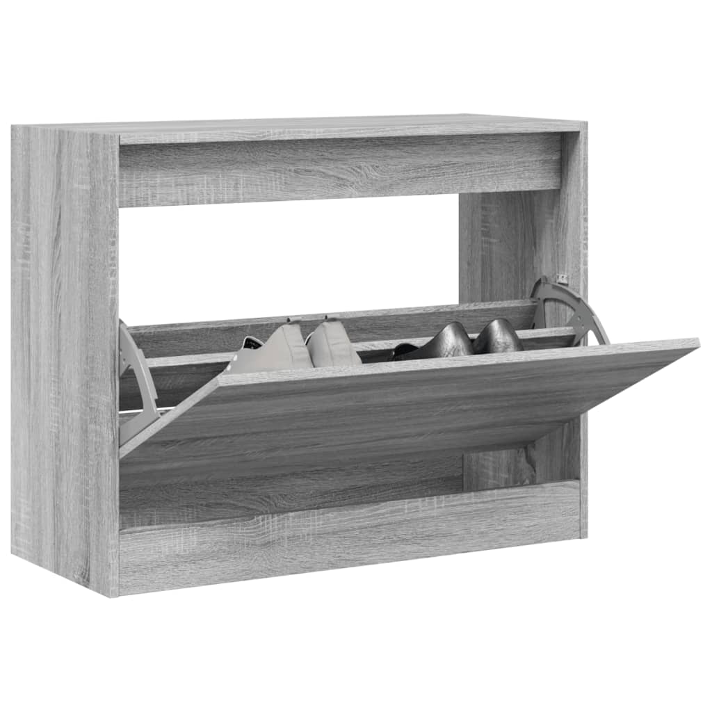 VidaXL Shoe cabinet 80x34x63 cm Properted Wood Gray Sonoma Oak colored