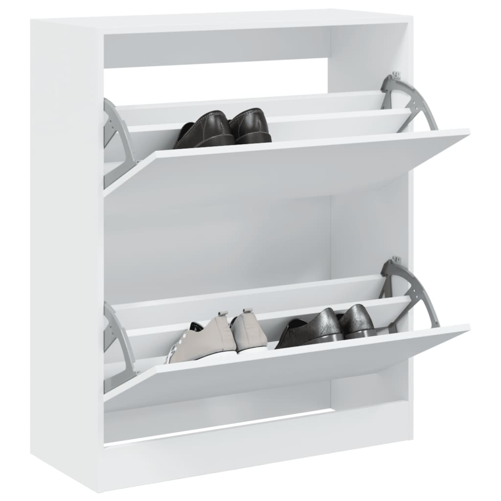 Vidaxl Shoe Cabinet 80x34x96,5 cm Forarbejdet træhvide