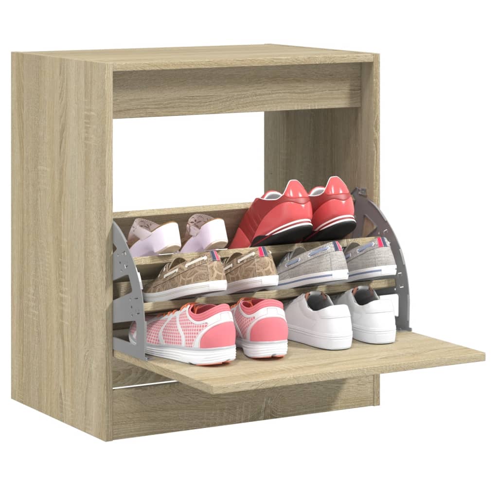 Vidaxl Shoe Cabinet 60x42x69 cm Vlastní dřevo Sonoma Oak Colored