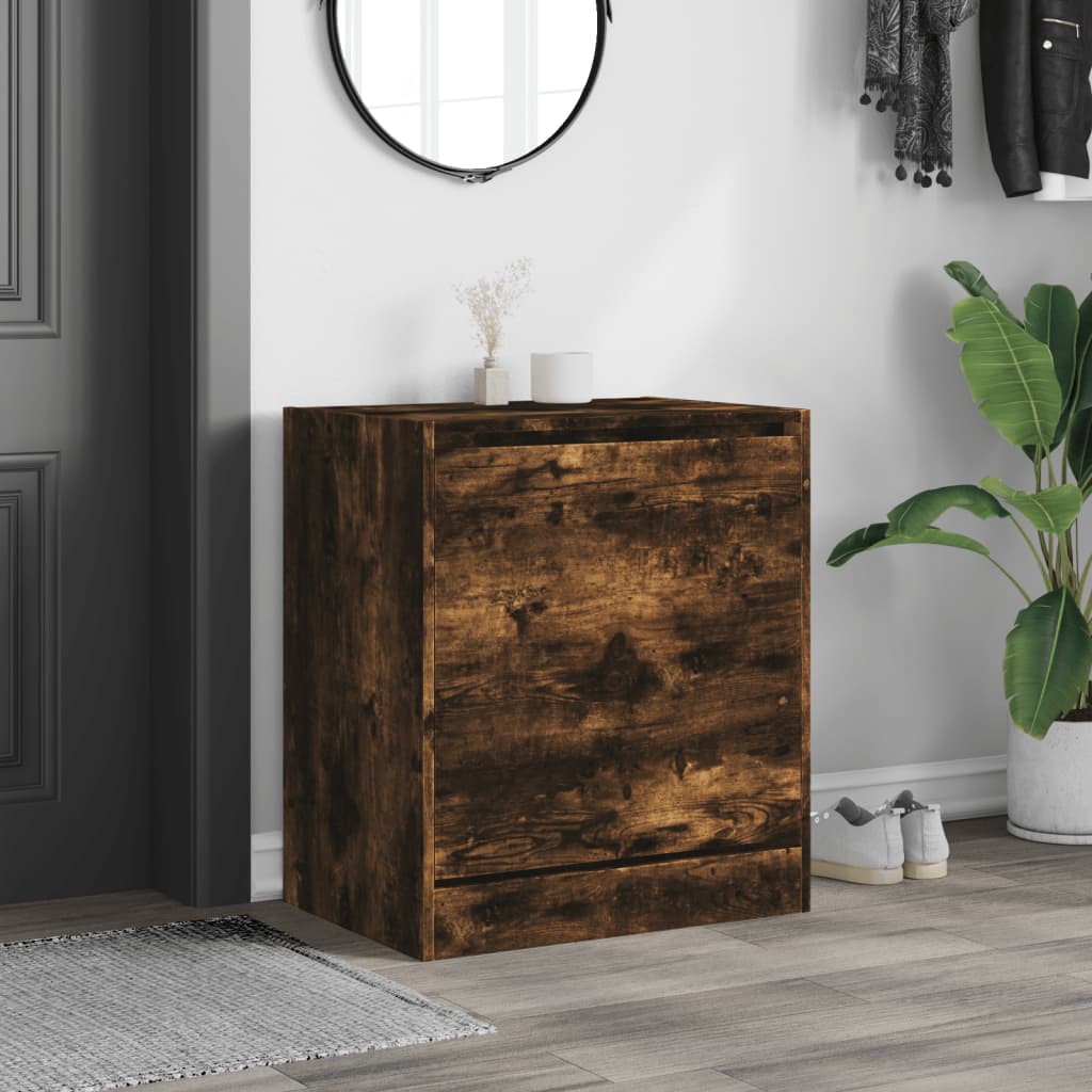 Vidaxl Shoe Cabinet 60x42x69 cm Property Wood Smoked Oak Farvet