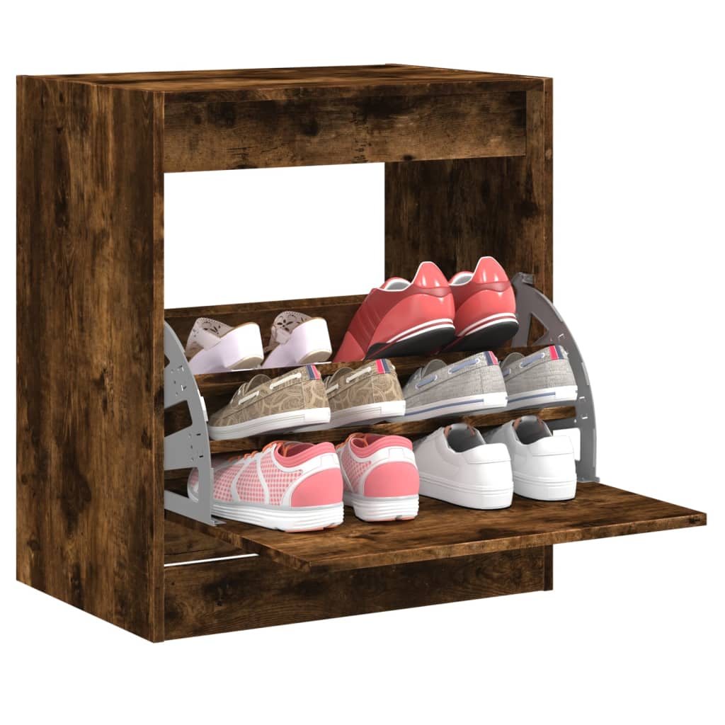 VidaXL shoe cabinet 60x42x69 cm Properted Wood Smoked Oak colored