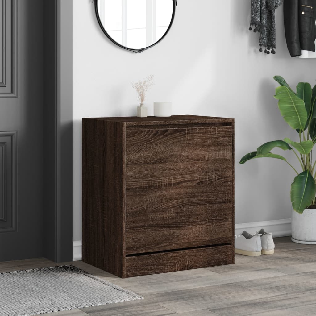 VidaXL shoe cabinet 60x42x69 cm processed wood brown oak color