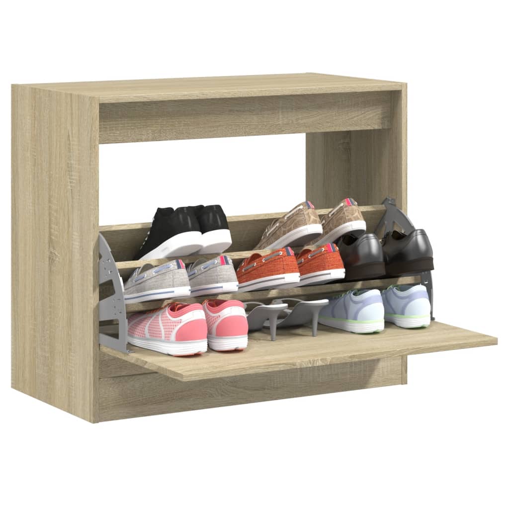 Vidaxl Shoe Cabinet 80x42x69 cm Property Wood Sonoma Oak -farvet