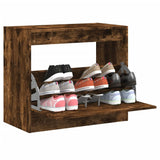 Vidaxl Shoe Cabinet 80x42x69 cm Forarbejdet træ Røget eg Farvet