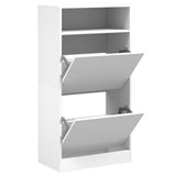 VidaXL Shoe cabinet 60x34x116 cm Processed Wood White