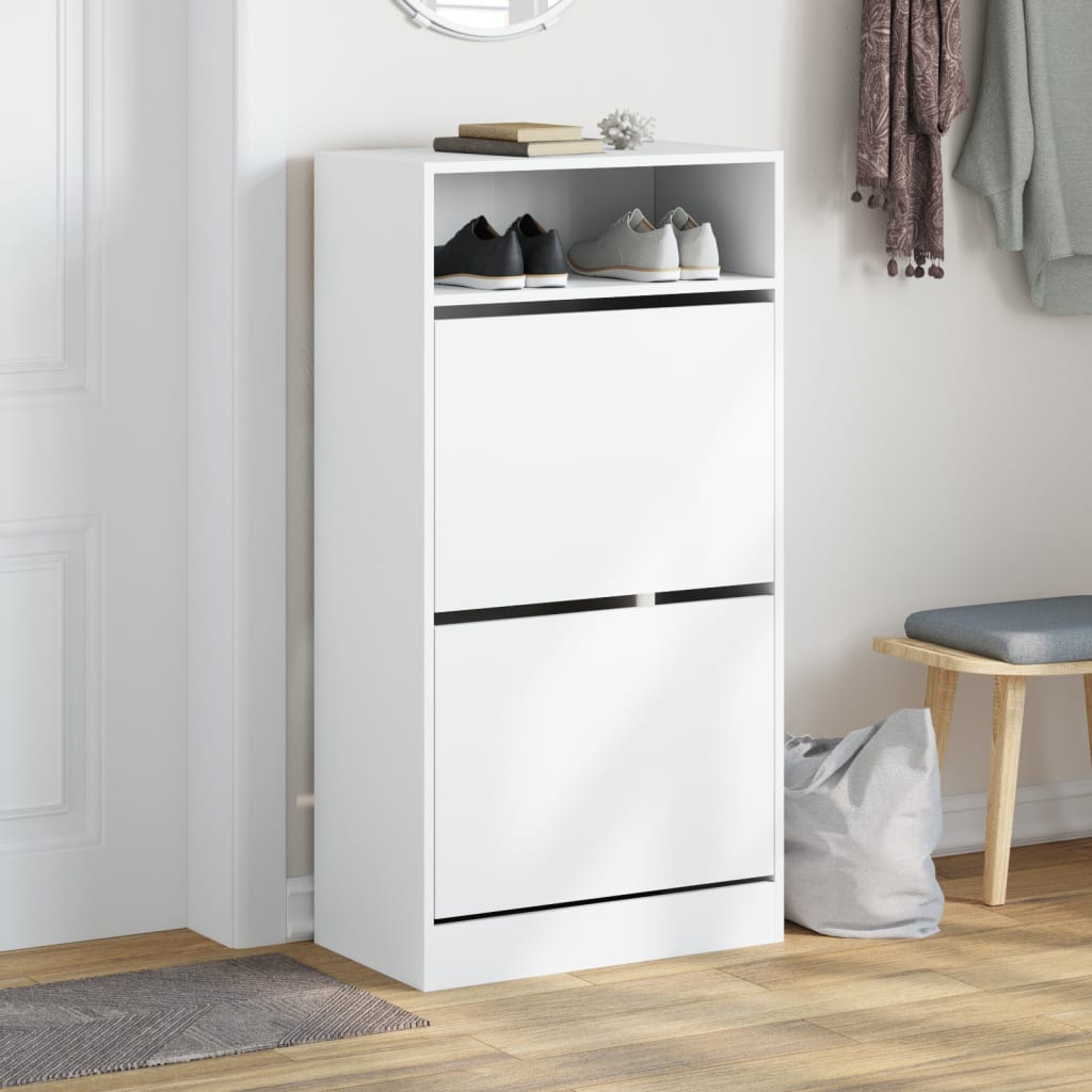 Vidaxl Schong Cabinet 60x34x116 cm veraarbecht Holzwäiss