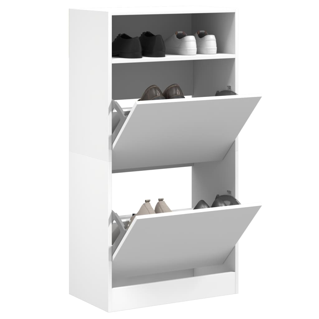 Vidaxl Shoe Cabinet 60x34x116 cm forarbejdet træhvide