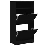 VidaXL Shoe cabinet 60x34x116 cm Properted Wood Black