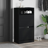 VidaXL Shoe cabinet 60x34x116 cm Properted Wood Black