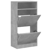 VidaXL Shoe cabinet 60x34x116 cm Processed Wood Betongrijs