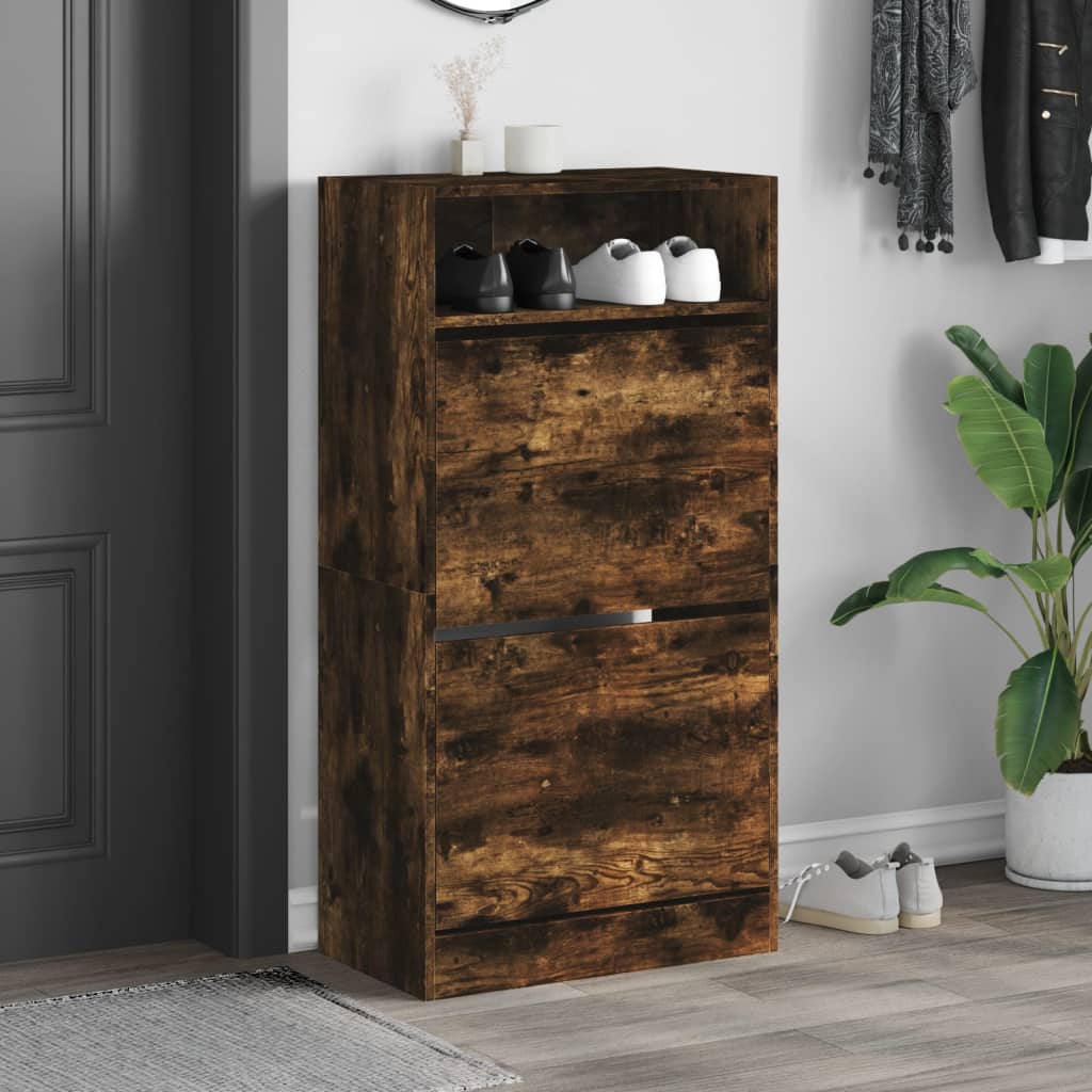 Vidaxl Schong Cabinet 60x34x116 cm Propertéiert Holz gefëmmt OK faarweg