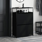 VidaXL Shoe cabinet 75x34x112 cm Properted Wood Black