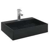 Vidaxl Washbasin 50x38x11 cm Cast Mineral Marble Matte Black