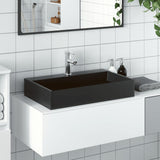 Vidaxl Washbasin 60x38x11 cm støbt mineral marmor mat sort