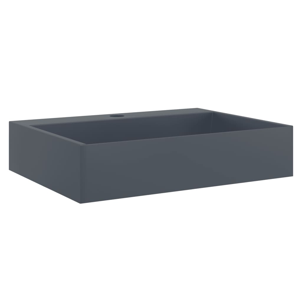 VidaXL Washbasin 50x38x11 cm Mineral cast marble cast anthracite