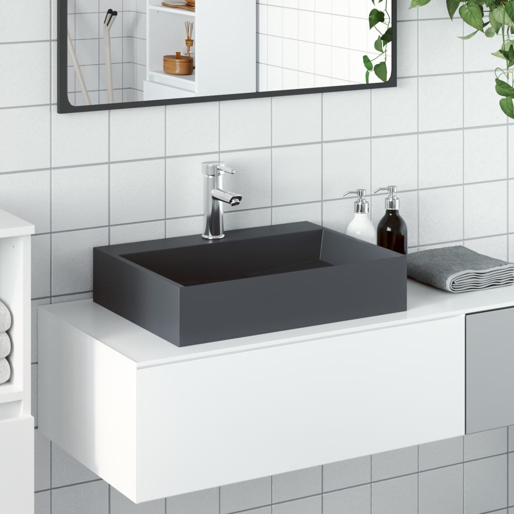 Vidaxl Washbasin 50x38x11 cm Minerale Cash Cash Cash antracite