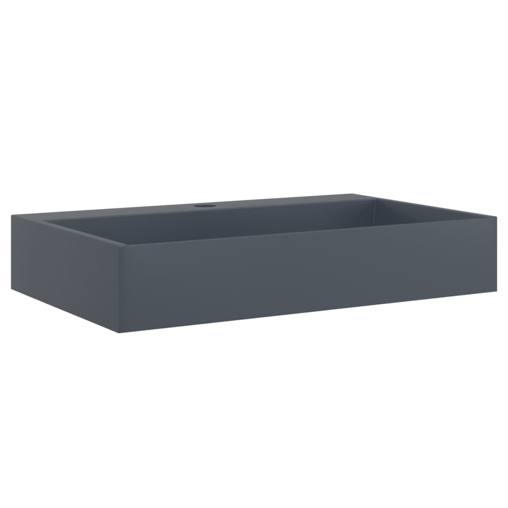 VidaXL Washbasin 60x38x11 cm Mineral cast marble cast anthracite