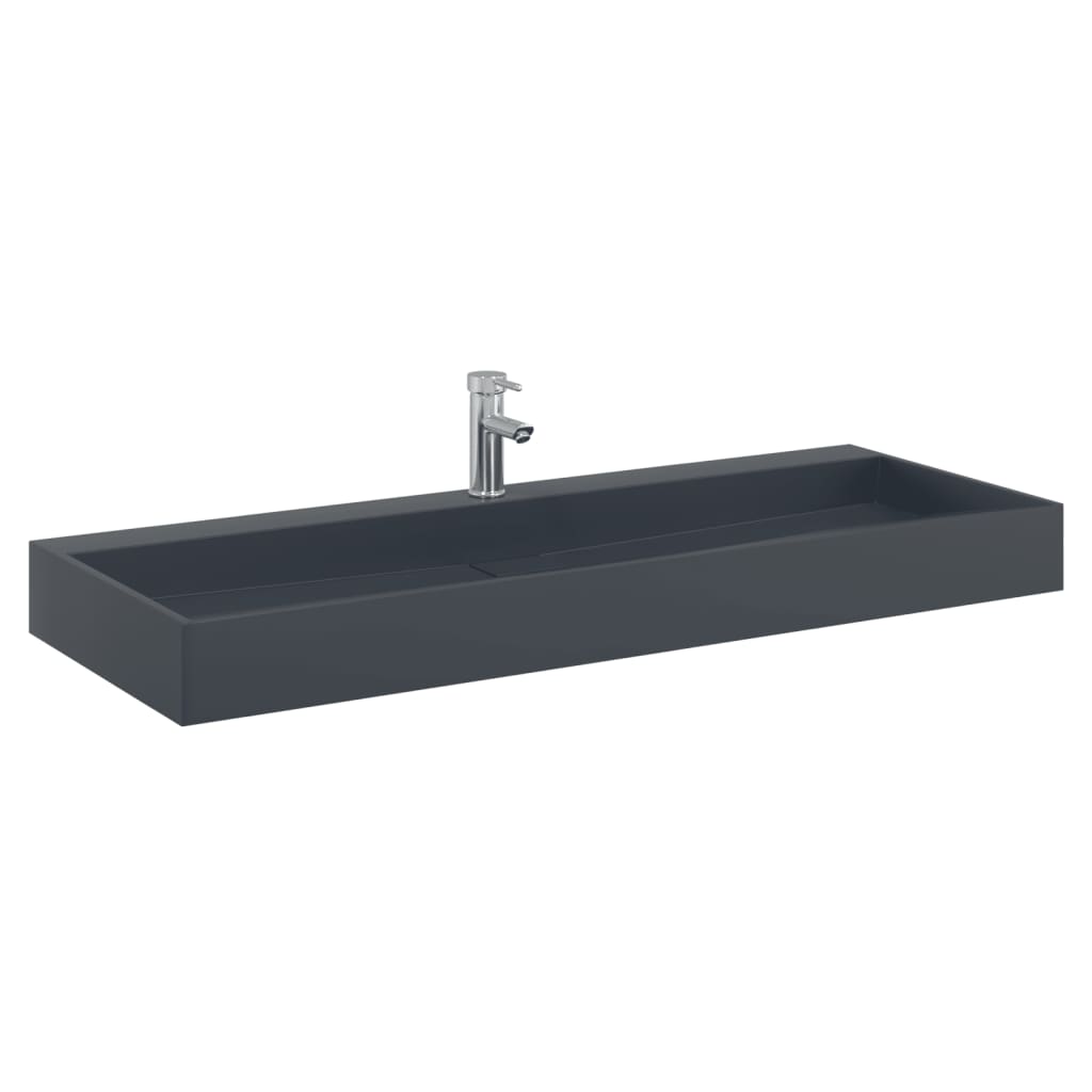 Vidaxl Washbasin 120x46x11 cm Minerale Cash Cash Cast antracite