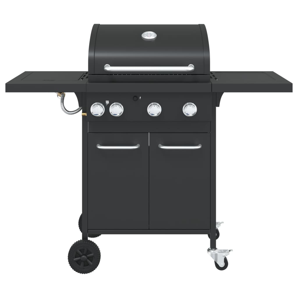 BIDAXL GASBARBECUE MED 4 Burners Powder -Coated Steel Black