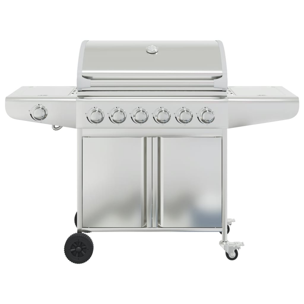 Vidaxl gas barbecue with 7 burners stainless steel silver colored