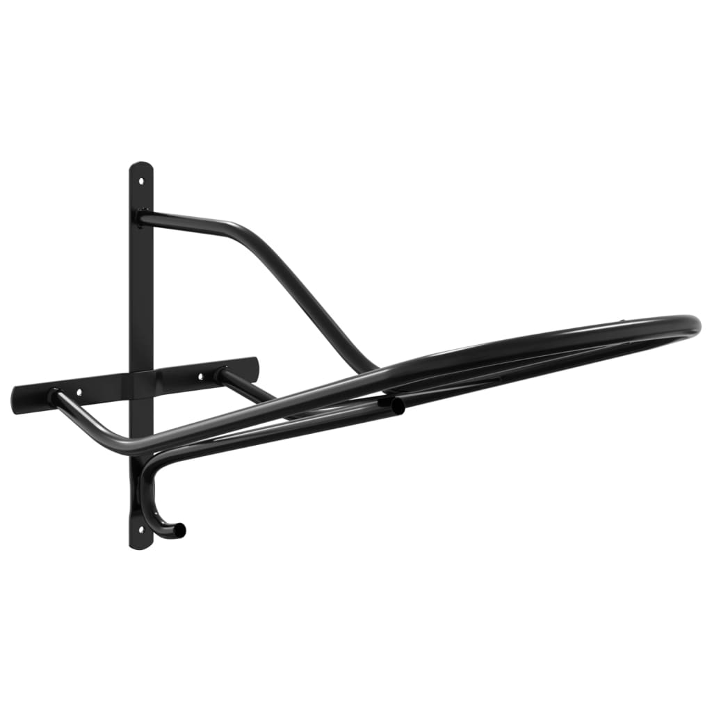 Vidaxl Saddle Rack Wall -Mounted Iron Black