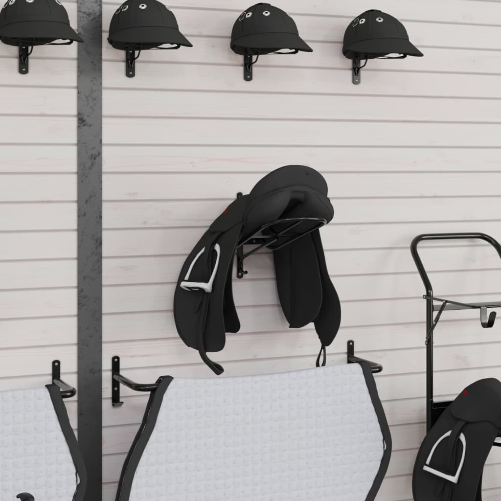 Vidaxl Saddle Rack Mur-Mountd Fer Black