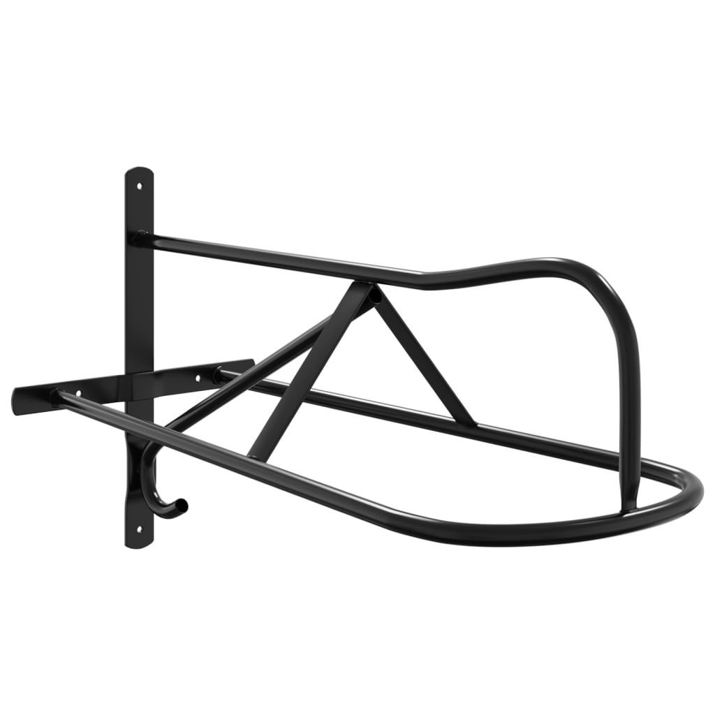 Vidaxl Saddle Rack Pared de hierro montado en negro