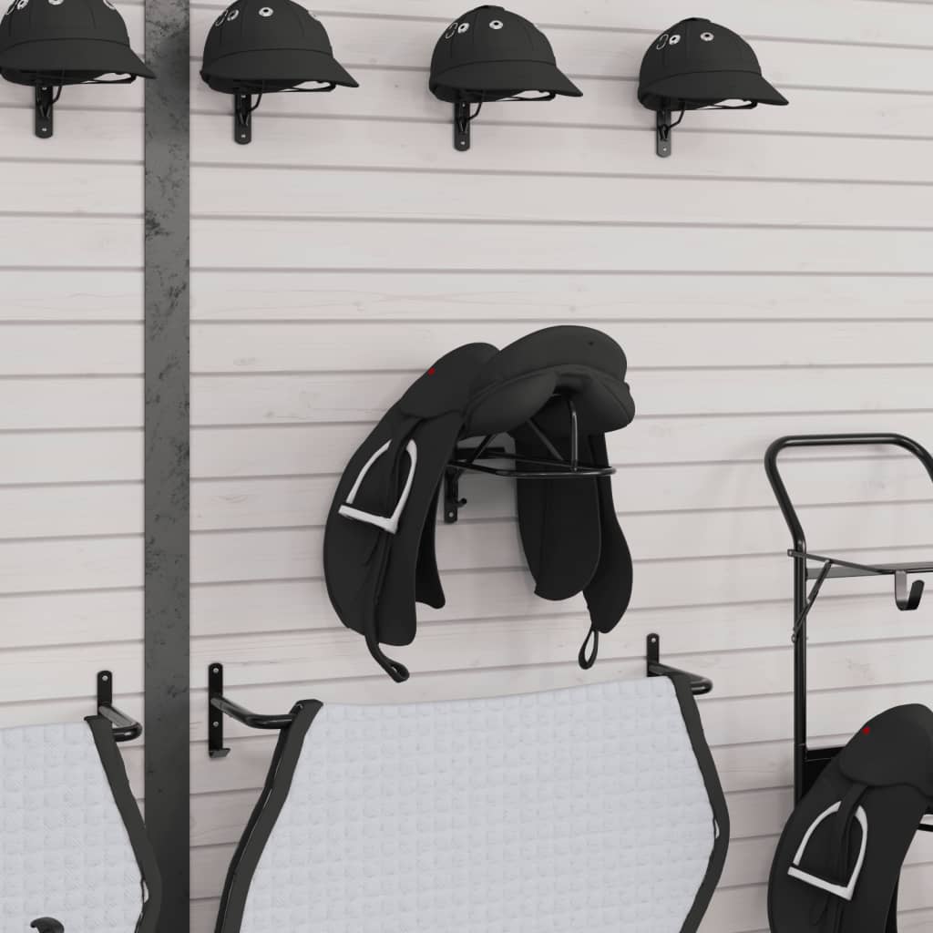 Vidaxl Saddle Rack Wall -Mounted Iron Black