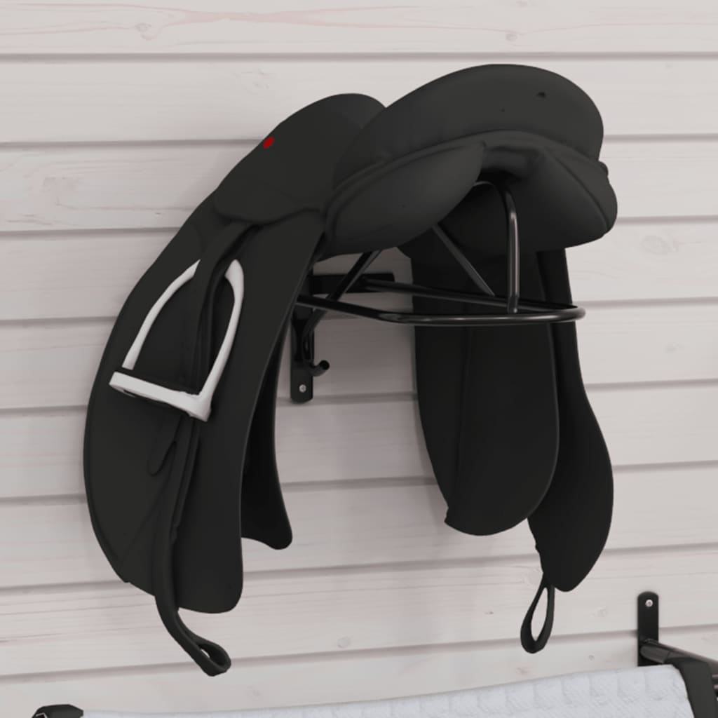 Vidaxl Saddle Rack Wall -Montered Iron Black