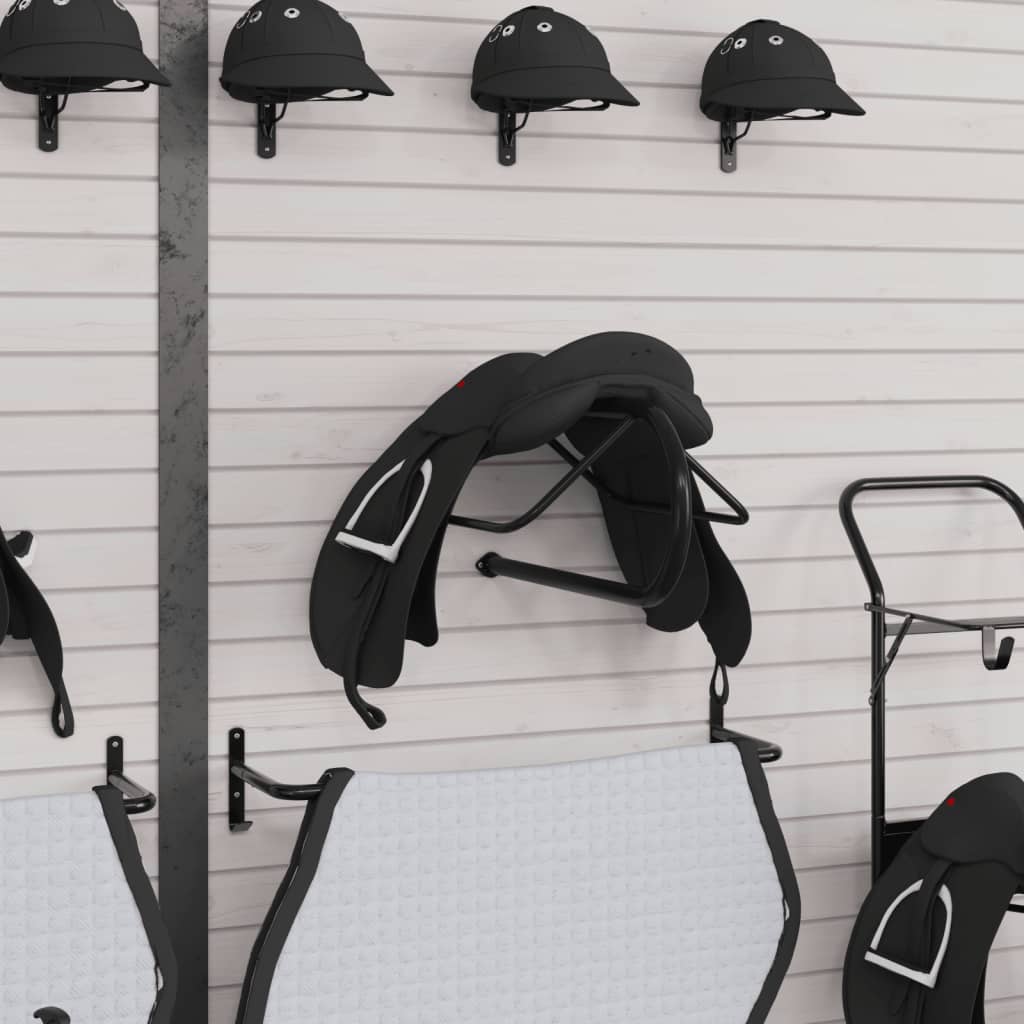 Vidaxl Saddle Rack Wall -Montered Iron Black