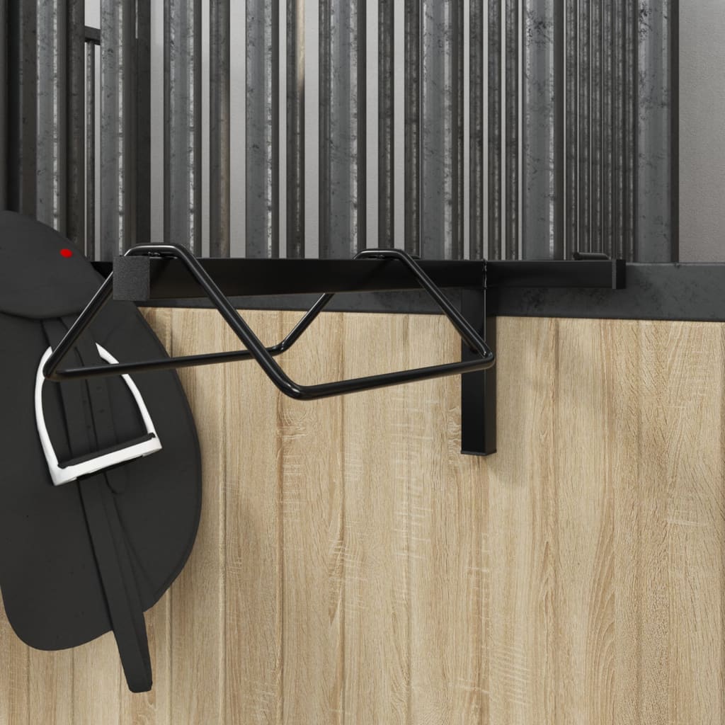 Vidaxl Saddle Rack Pared de hierro montado en negro