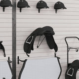 VidaXL Saddle rack Collapsible wall -mounted iron Black