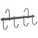 VidaXL bridle holder with 6 pivot hooks steel black