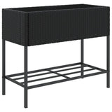 Vidaxl Plannet med Schap Poly Rattan Black