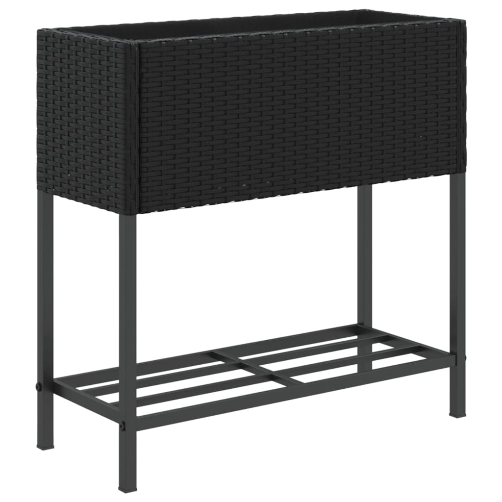 Vidaxl Plannet avec schap poly rattan noir