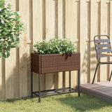 Vidaxl Plannet con scaffale marrone Poly Rattan