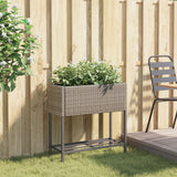 Vidaxl Plannet con scaffale grigio poli rattan