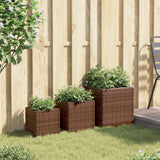 Plantadores Vidaxl 3 St Poly Rattan Brown