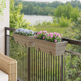 Vidaxl Planters 2 st med krokar Poly Rattan Gray