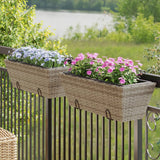 Vidaxl Planters 2 st med krokar Poly Rattan Gray