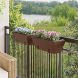 Vidaxl Planters 2 St avec crochets Poly Rattan Brown