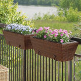 Vidaxl Planters 2 St s kljukicami Poly Rattan Brown